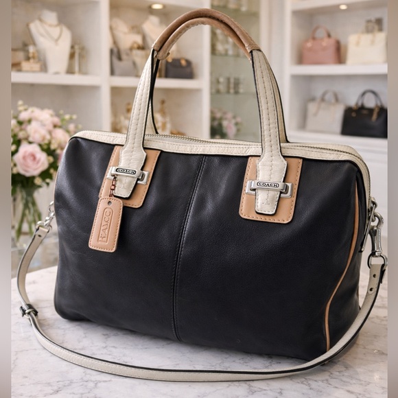 Coach Taylor Black Leather Spectator Satchel Shoulder Bag - Picture 2 of 9